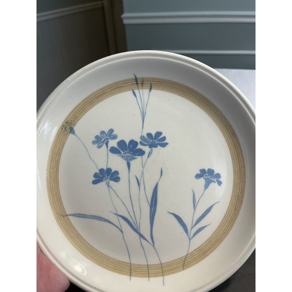 4pc Vtg Biltons England Cornflower Blue Wildflowers 9 3/4” Dinner Plates